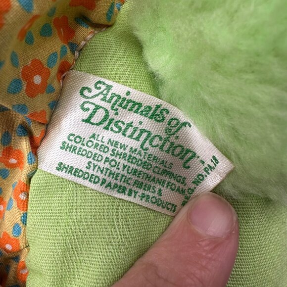 Vintage Knickerbocker Turtle 1970s Stuffed Animal Patchwork Shell Green READ - Picture 7 of 10